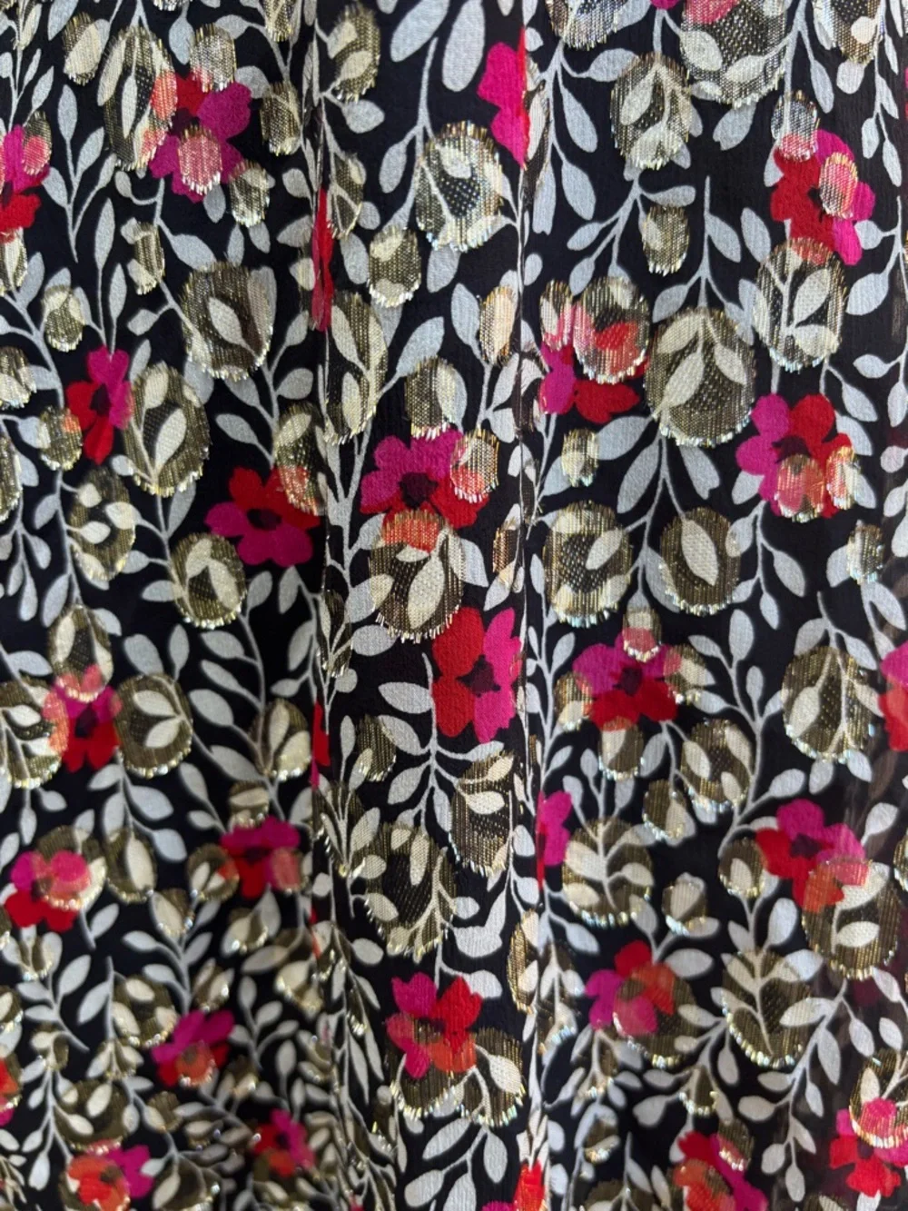 Kate Spade Silk Metallic Wallflower Midi Dress - Pink Gold 4 Event Wedding Guest